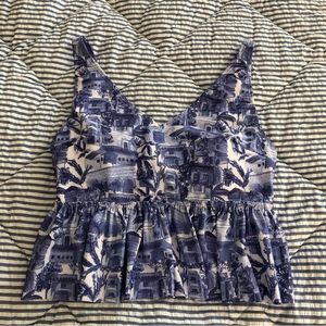 Kortni Jeane Large Island Living V-Neck Top NWOT